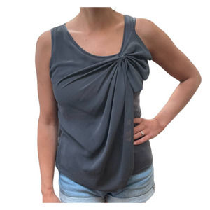 Anthropologie Deletta Swept Away Dark Grey Sleeveless Top XS